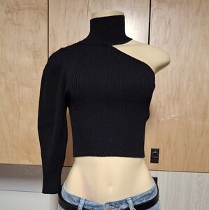 💋Zara Black One-Shoulder Ribbed Top💋
